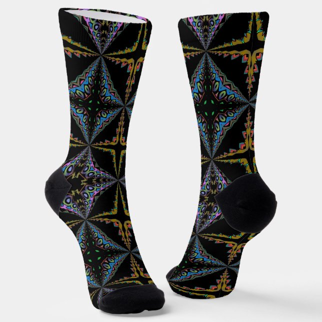 Bright Socks Fractal Seamless Patterns 0042027 Socken (Gewinkelt)