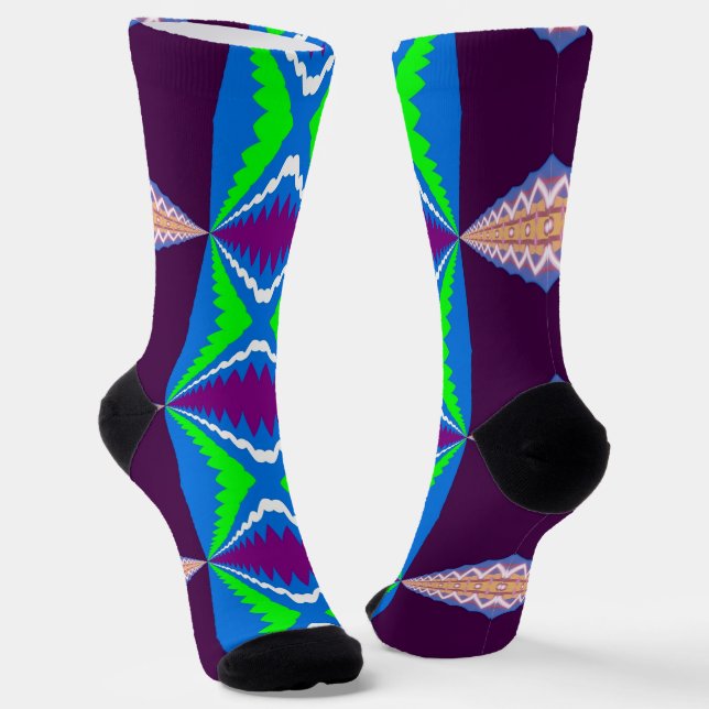 Bright Socks Fractal Seamless Patterns 0042076 Socken (Gewinkelt)