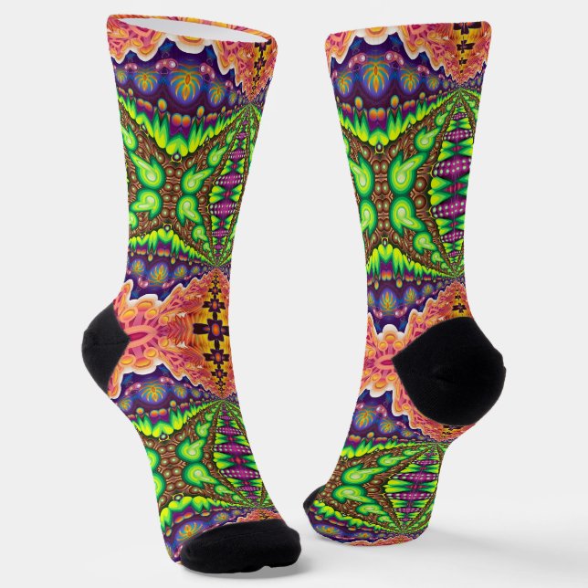Bright Socks Fractal Seamless Patterns 0042090 Socken (Gewinkelt)
