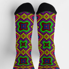 Bright Socks Fraktale Nahtlose Muster 0042021 Socken