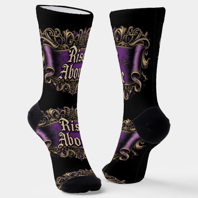Bright Socks Motivational Art Rise Above 0044008 Socken (Gewinkelt)