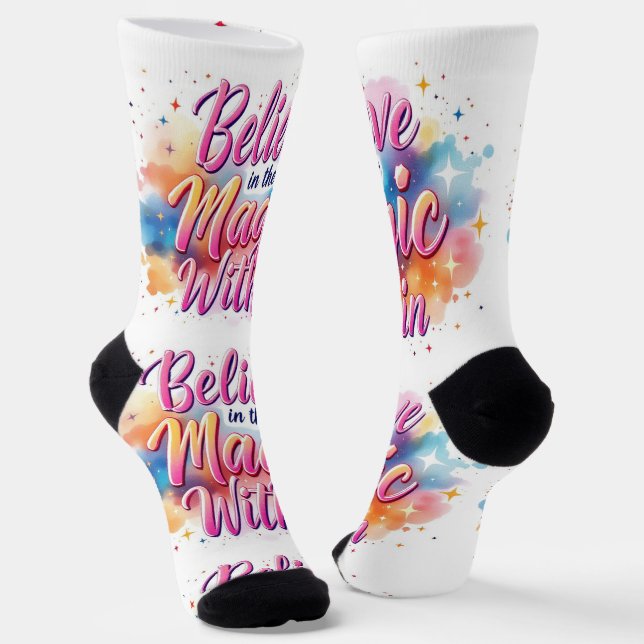 Bright Socks RANDOPIX Believe Magic Within 0039492 Socken (Gewinkelt)