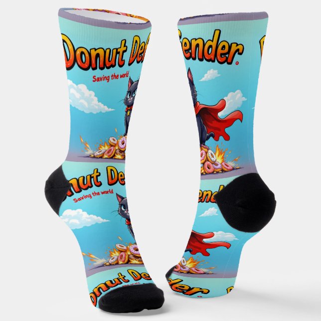 Bright Socks RANDOPIX Donut Defender Cat 0039515 Socken (Gewinkelt)