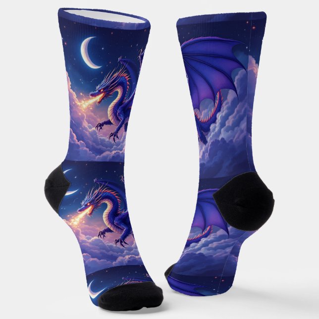 Bright Socks RANDOPIX Mond Drache 0039525 Socken (Gewinkelt)
