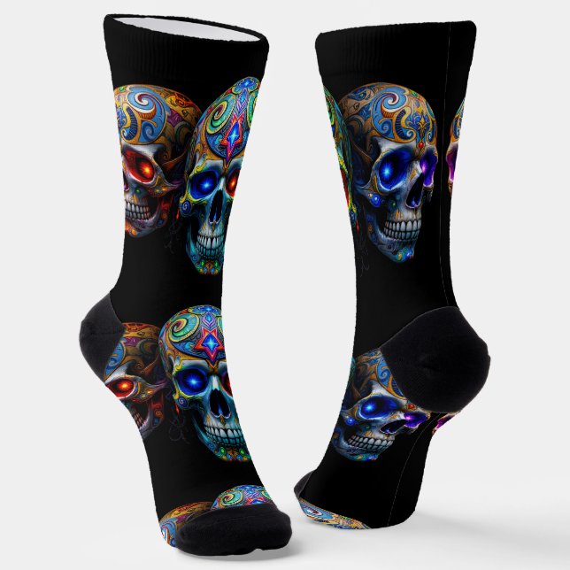 Bright Socks Skull Pics 0037633 Socken (Gewinkelt)