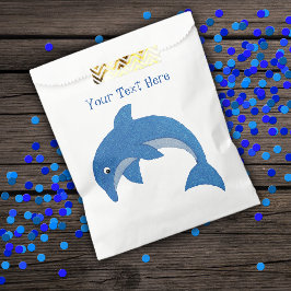 Bright Sparkle Blue Jumping Dolphin Birthday Geschenktütchen