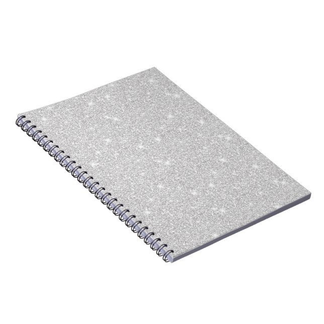 Bright Sparkle White Silver Farbe Frohe Weihnachte Notizblock (Rechte Seite)