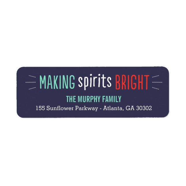 Bright Spirits Holiday Address Labels (Vorne)