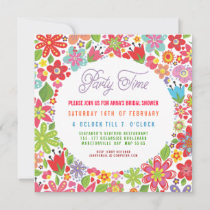 BRIGHT SPRING FLORAL BRIDAL SHOWER INVITATION EINLADUNG