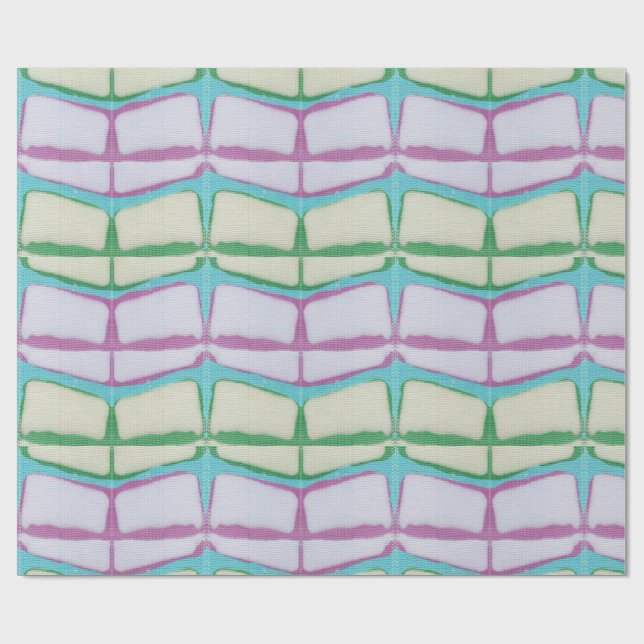 Bright Springtime Chevron Shibori  Geschenkpapier (Flach)