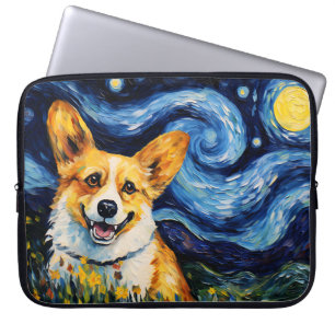 BRIGHT STARRY NACHT MIT CORGI HUND LAPTOPSCHUTZHÜLLE