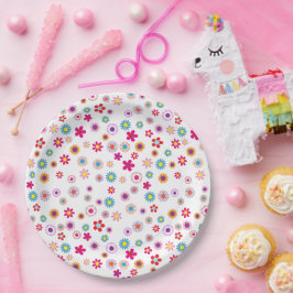 Bright Summer Floral Paper Plate Pappteller