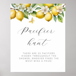 Bright Summer Lemon Baby Showdusche Schnuller Hunt Poster