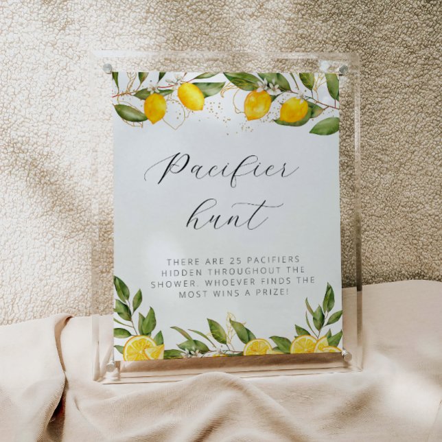 Bright Summer Lemon Baby Showdusche Schnuller Hunt Poster (Von Creator hochgeladen)