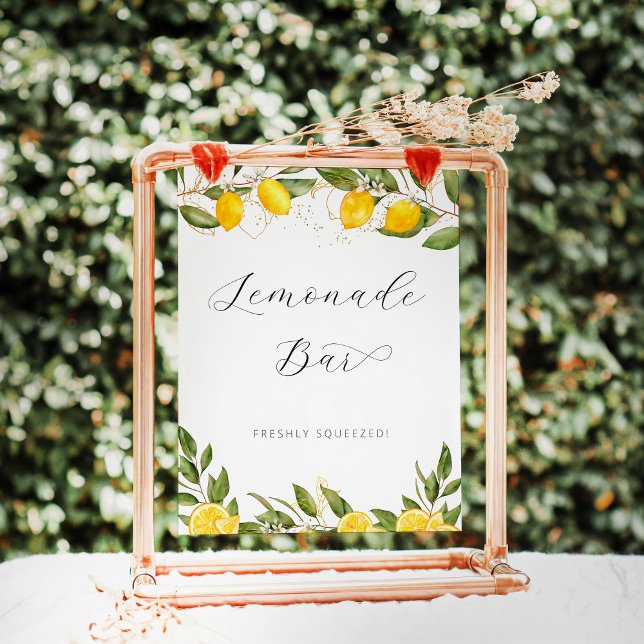 Bright Summer Lemon Brautparty Lemonade Bar Poster (Von Creator hochgeladen)
