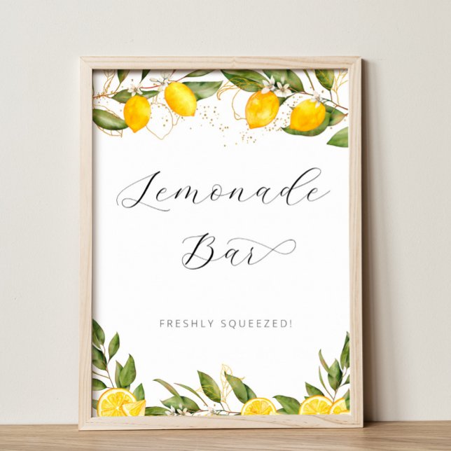 Bright Summer Lemon Brautparty Lemonade Bar Poster (Von Creator hochgeladen)