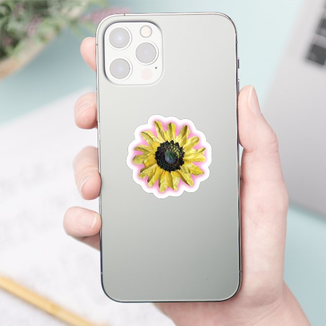 Bright Sunflower Art Sticker (Telefon)