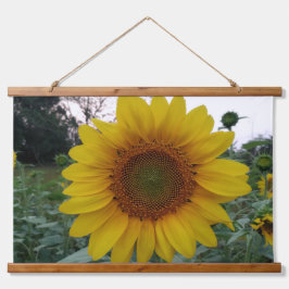 Bright Sunflower Photo Tapestry for Wall Decoratio Wandteppich Mit Holzrahmen