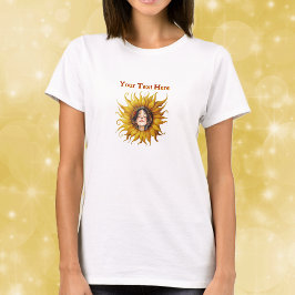 Bright Sunflower With Smiling Girls Face in Center T-Shirt