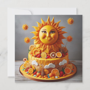 BRIGHT & SUNNY SUN THEMED DECORATED BIRTHDAY CAKE KARTE
