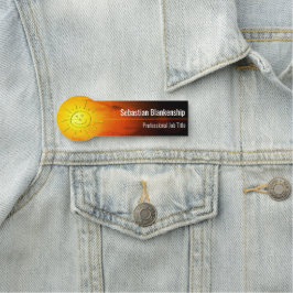 Bright Sunset Artwork Happy Face Smile Namensschild