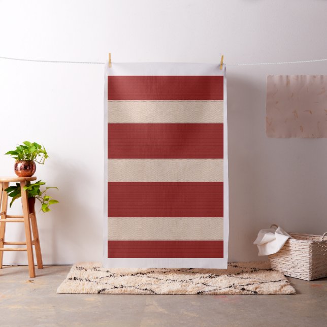 Bright Textured Red & Linen Streifen Stoff (Beispiel)