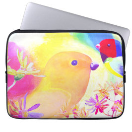 Bright Tie-Dye Birds Laptopschutzhülle