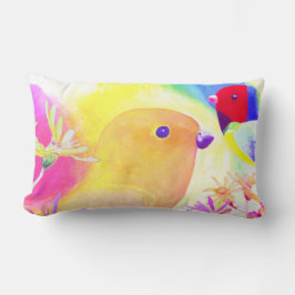 Bright Tie-Dye Birds Lendenkissen