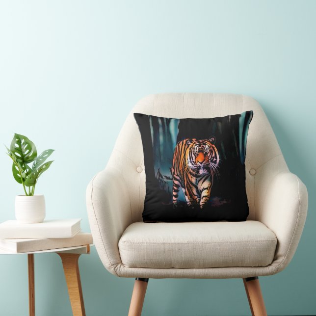 Bright Tiger Dark Forest Kissen (Stuhl )