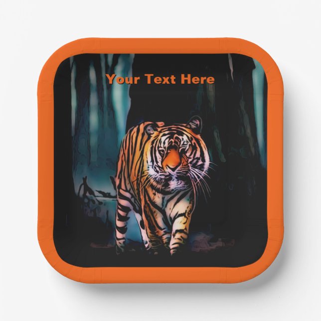 Bright Tiger Dark Forest Pappteller (Vorderseite)