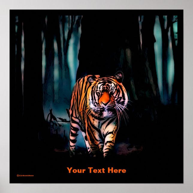 Bright Tiger Dark Forest Poster (Vorne)