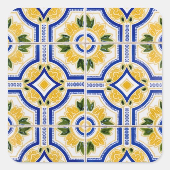 Bright til pattern, Portugal Quadratischer Aufkleber (Vorderseite)