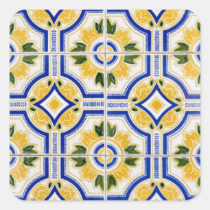 Bright til pattern, Portugal Quadratischer Aufkleber