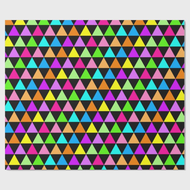 Bright Triangle Groovy Print Gift Wrapping Paper Geschenkpapier (Flach)