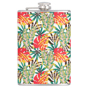 Bright Tropical Pattern Flachmann