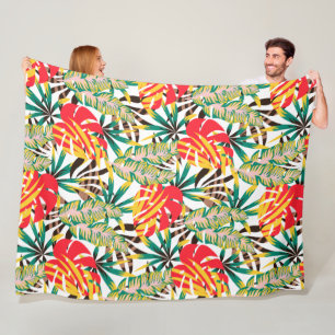 Bright Tropical Pattern Fleecedecke