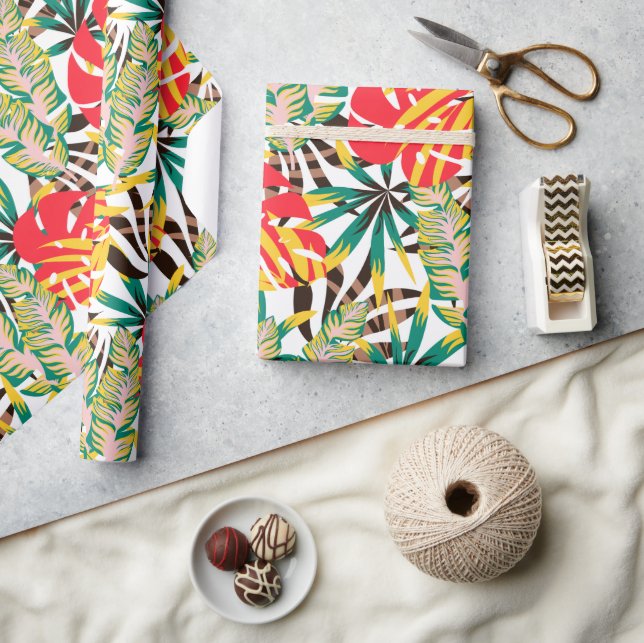 Bright Tropical Pattern Geschenkpapier (Handwerk)