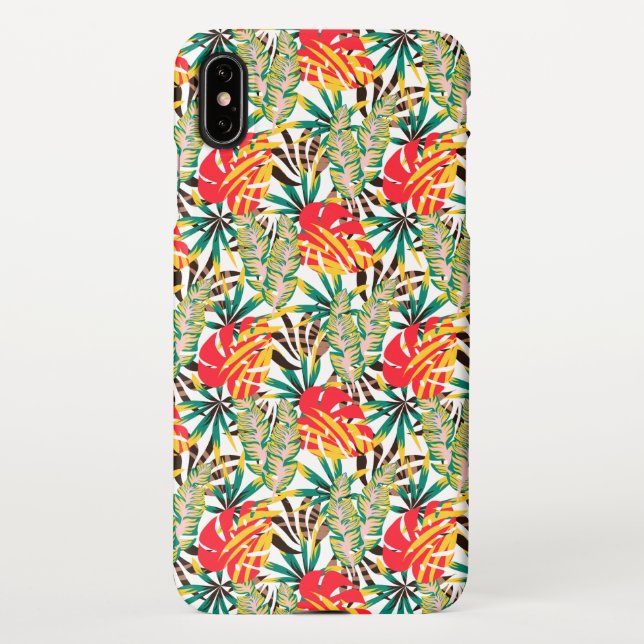 Bright Tropical Pattern iPhone Hülle (Rückseite)