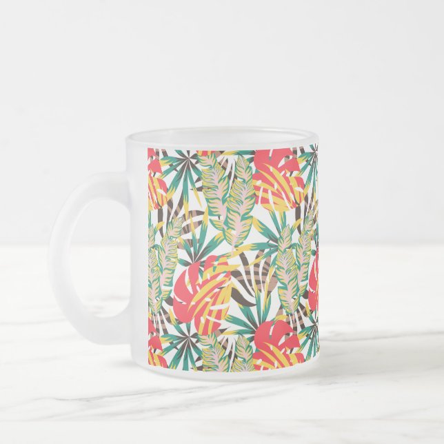 Bright Tropical Pattern Mattglastasse (Links)