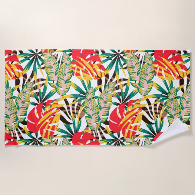 Bright Tropical Pattern Strandtuch (Vorderseite)