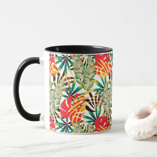 Bright Tropical Pattern Tasse (Mit Donut)