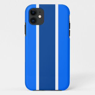 Bright Two Tone Blue White Sporty Racing Streifen Case-Mate iPhone Hülle