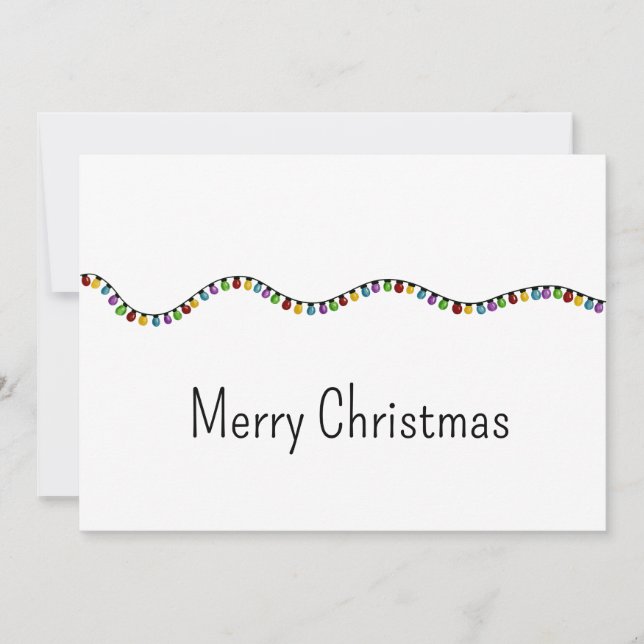 Bright Vintage Weihnachtsbeleuchtung Feiertagskarte (Vorderseite)