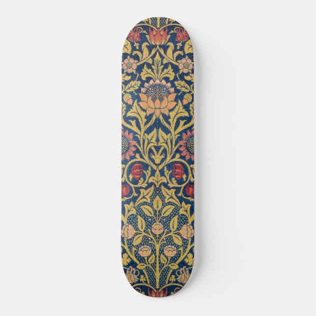Bright Violet und Columbine (von William Morris) Skateboard (Vorderseite)