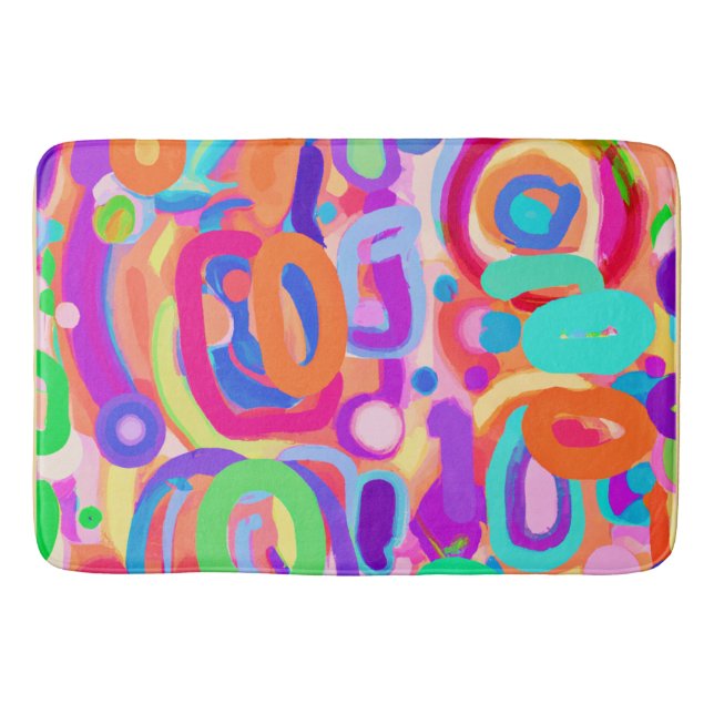 Bright Vivid Colors Pattern Badematte (Vorderseite)