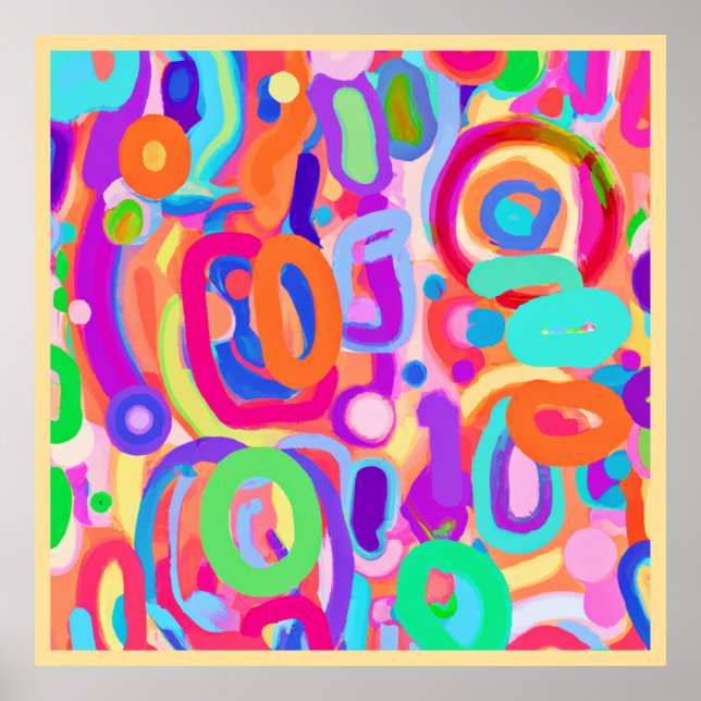 Bright Vivid Colors Pattern Poster (Vorne)