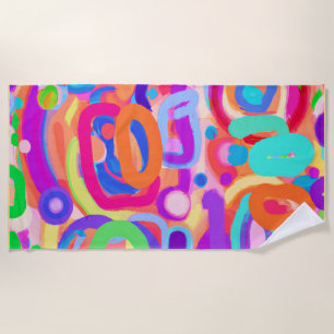 Bright Vivid Colors Pattern Strandtuch
