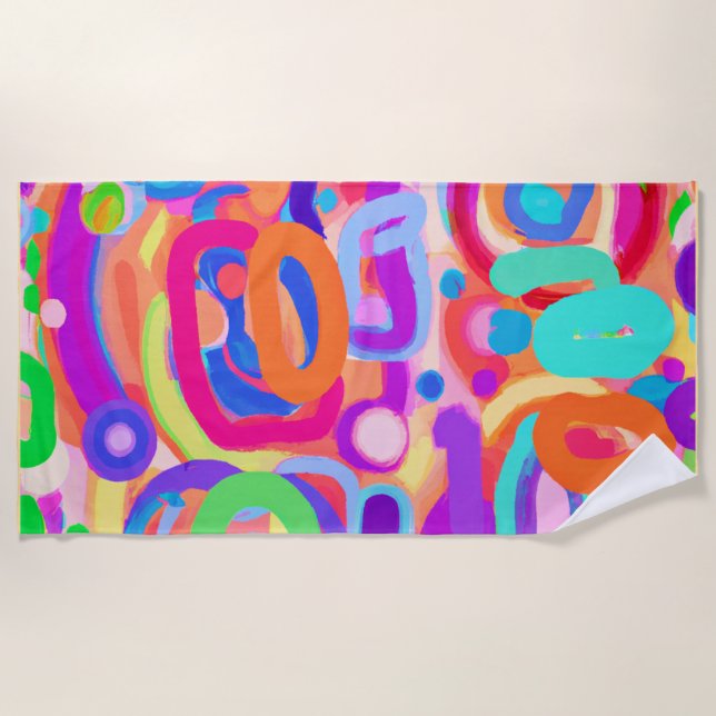 Bright Vivid Colors Pattern Strandtuch (Vorderseite)
