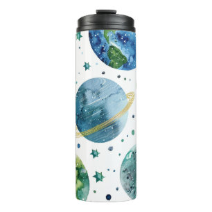 BRIGHT WATERCOLOR ERDTAGPLANETEN THERMOSBECHER