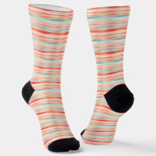 Bright Watercolor Farbenfrohe Streifenmuster Socken